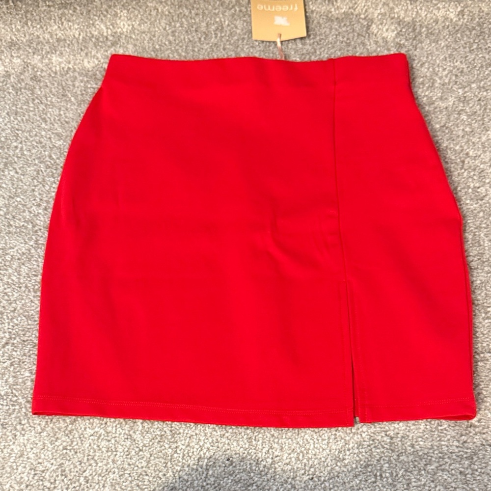Chic Red Pencil Skirt